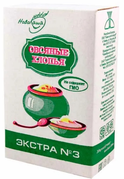 Хлопья овсяные ЭКСТРА №3 (Гомель) карт/у, 500г*18