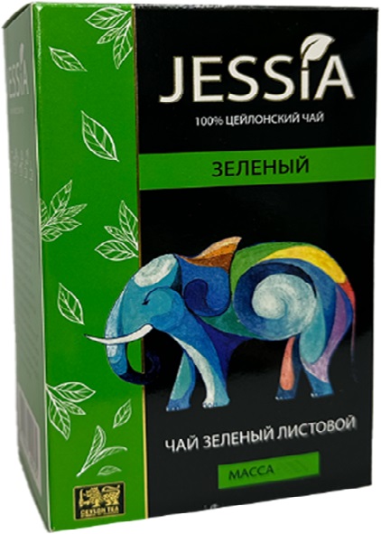 Чай JESSIA зелёный цейлонский крупнолистовой, 100г*48