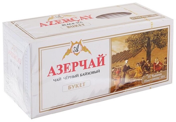Чай АЗЕРЧАЙ Букет чёрный в/к, 25пак*2г*24