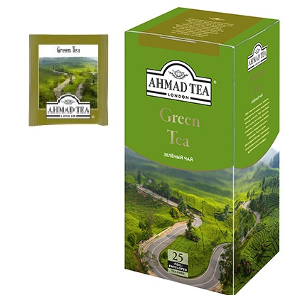 Чай AHMAD TEA Зелёный в/к, 25пак*2г*12
