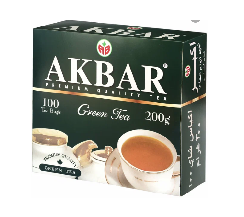 Чай AKBAR зелёный классический 100пак*2г*15