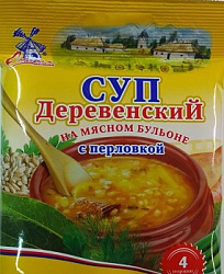Суп СТАРАЯ МЕЛЬНЯ Деревенский мясной с перловкой м/у, 60г*20*6бл