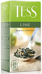 Чай Tess Lime зелёный с добавками в конвертах, 25пак*1,5г*10