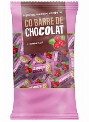 Конфета Мультизлаковая Co barre de CHOCOLAT с Клюквой, м/у 135г*18