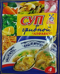 Суп СТАРАЯ МЕЛЬНЯ Домашний грибной с макарон. Алфавит м/у, 60г*20*6бл