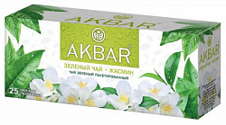 Чай Акбар зеленый с жасмином с/я 25пак*2г*15