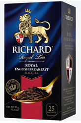 Чай RICHARD Royal English Breakfast чёрный в/к, 25пак*2г*12