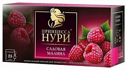 Чай ПРИНЦЕССА НУРИ Садовая малина чёрный ароматизированный,  25пак*1,5г*18