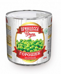 ПРИНЦЕССА ВКУСА Горошек зелёный ж/б, 400г (425 мл)*12