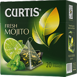 Чай CURTIS Fresh Mojito зелёный с мятой и лаймом 20пирам*1,7г*12