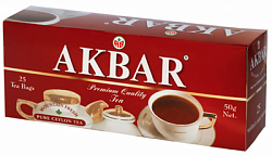 Чай AKBAR Красно-Белая Серия чёрный цейлонский б/к, 25пак*2г*15