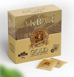 Чай черный Акбар GOLD в конвертиках с/я 100пак х 2г х 6шт