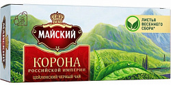 Чай МАЙСКИЙ Корона Российской Империи чёрный б/к, 25пак*2г*27
