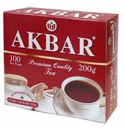 Чай AKBAR Красно-Белая Серия чёрный цейлонский б/к, 100пак*2г*6