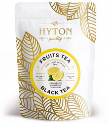Чай HYTON FRUITS TEA чёрный цейлонский среднелистовой с Лимоном, м/у дойпак зип-лок,  200г*50