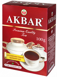 Чай AKBAR Красно-Белая Серия чёрный цейлонский крупнолистовой, карт/у, 100г*24