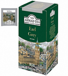 Чай AHMAD TEA Earl Grey чёрный с бергамотом в/к, 25пак*2г*12
