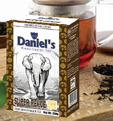 Чай Daniels SUPER PEKOE чёрный цейлонский скрученный, карт/у 250г*40
