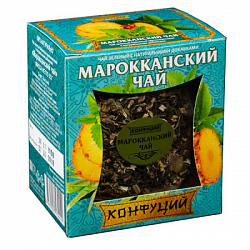 Чай КОНФУЦИЙ Марокканский зелёный крупнолистовой  с натуральными добавками с/б, 55г*4