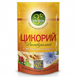 Цикорий ЗДРАВНИК с Женьшенем растворимый м/у ЗИП, 85г*12