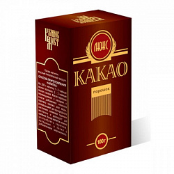 Какао-порошок ЛЮКС натуральный ГОСТ карт/у,100г*36